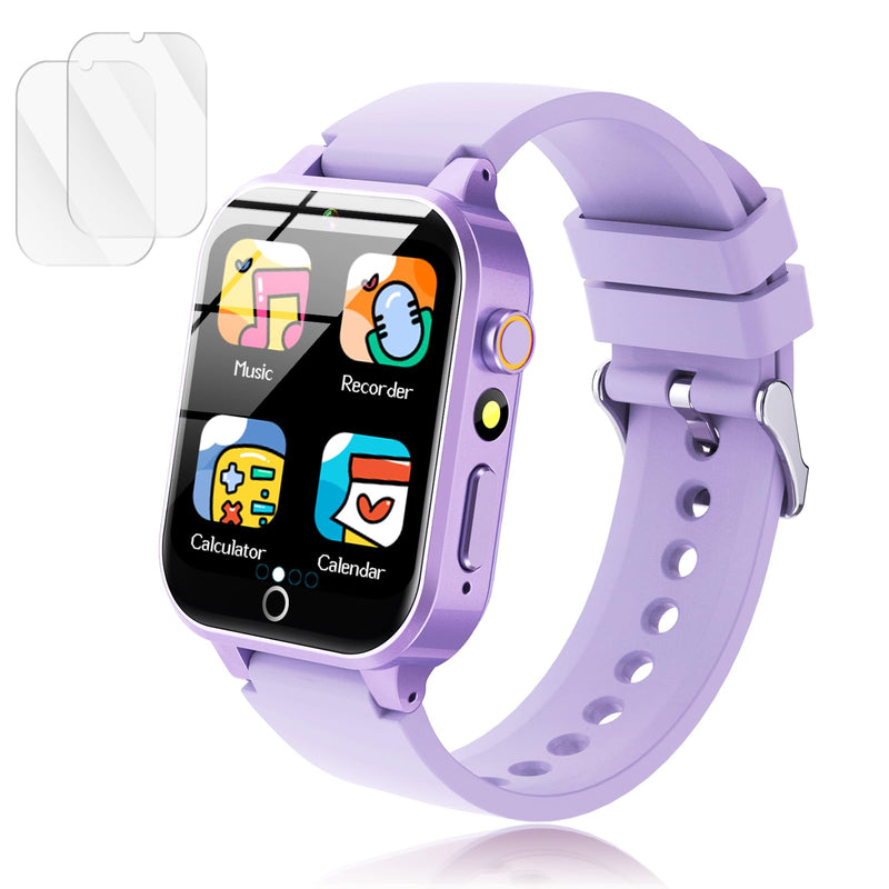 Luyiilo Kids Games Watch, with 26 Puzzle Games, Touch Screen, HD Camera, Alarm Clock, Toys for Ages 4-12 Years Old.Birthday Gift for Boys Girls (Purple) Purple