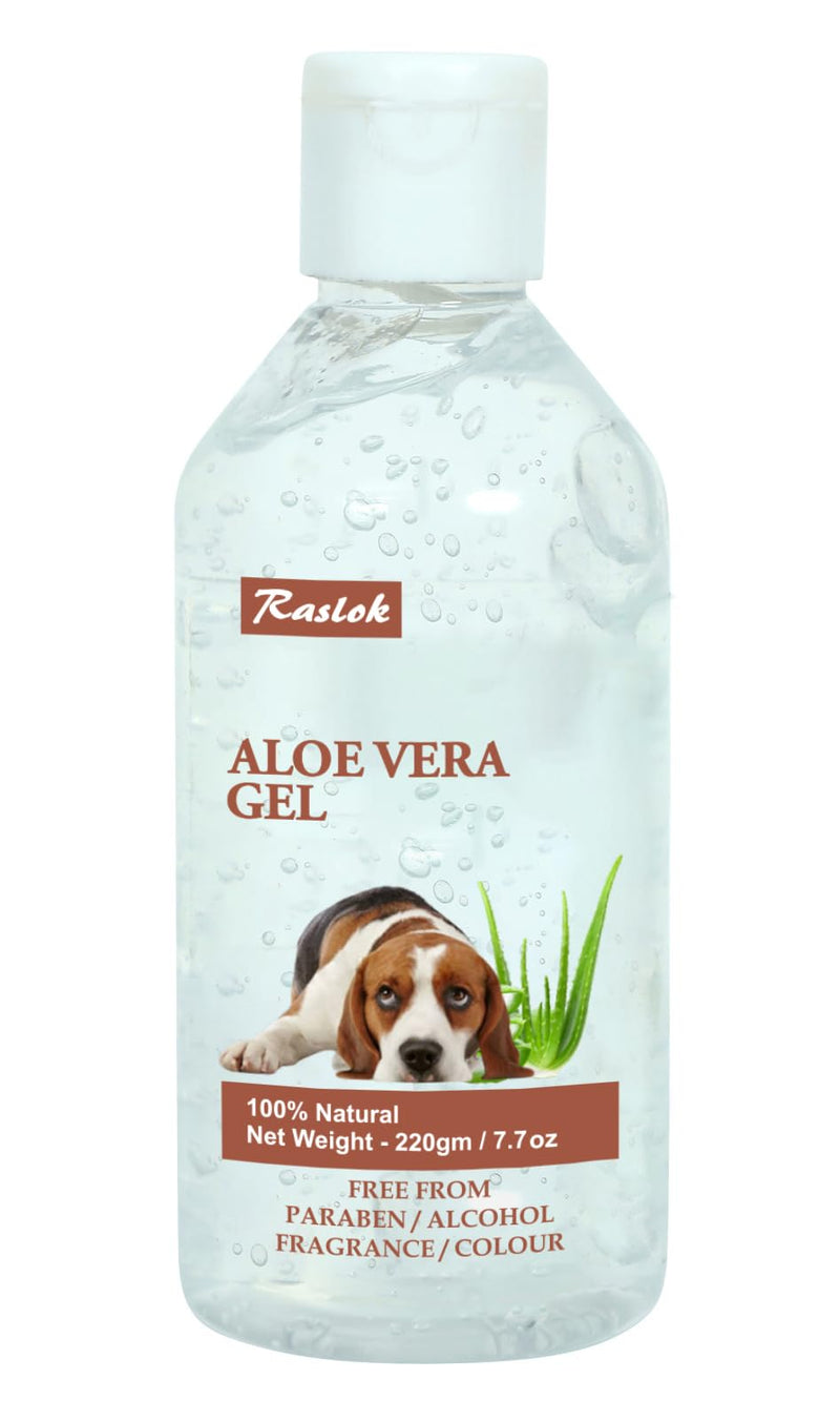 Aloe Vera Gel for Dog (Canine) 100% Natural, Hydrating Skin & Coat Care – Free from Paraben, Alcohol, Fragrance & Color – 220gm (7.7oz) - PawsPlanet Australia