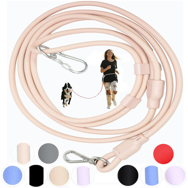 Hands Free Dog Leash Crossbody 8' 9-in-1 Waist Leash for Dog Walking Adjustable Waterproof Dog Leash for Swimming Running No Pull Dog Harness and Leash Set (Large, 20-120 lbs, Flesh Pink) Large - 9mm Diameter - 20-120lbs - BeesActive Australia