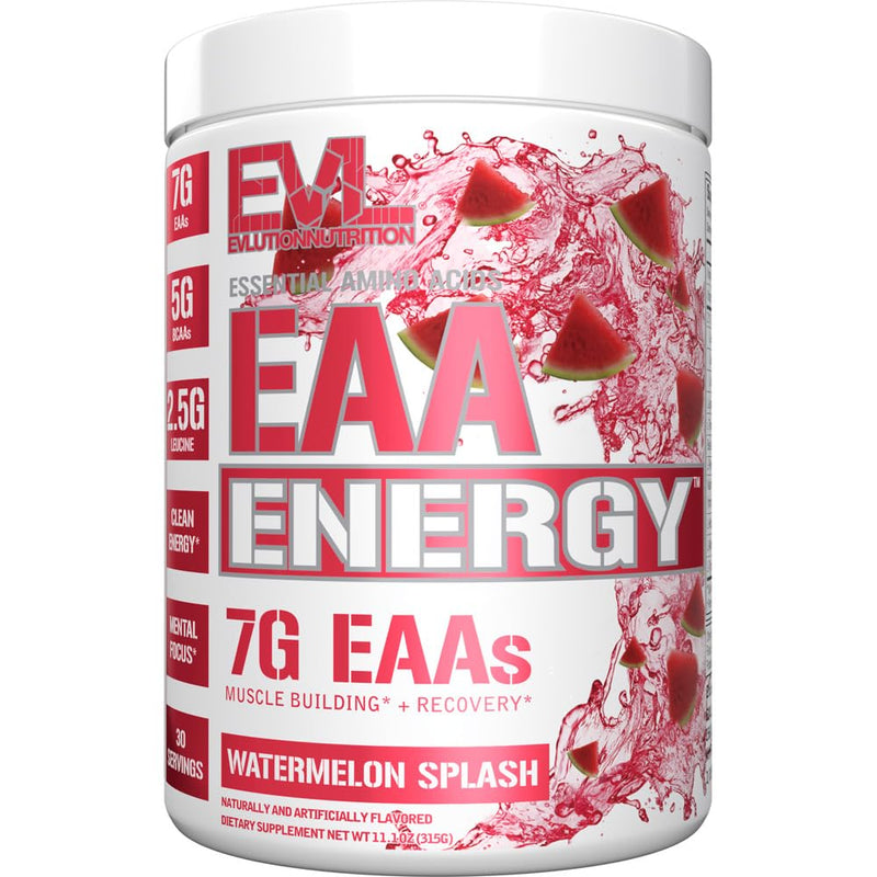 EVL EAA Essential Amino Acids Powder Pre & Post Workout - 30 Servings | 7g EAA formula with 5g BCAAs supports muscle recovery, energy and workout performance - Watermelon