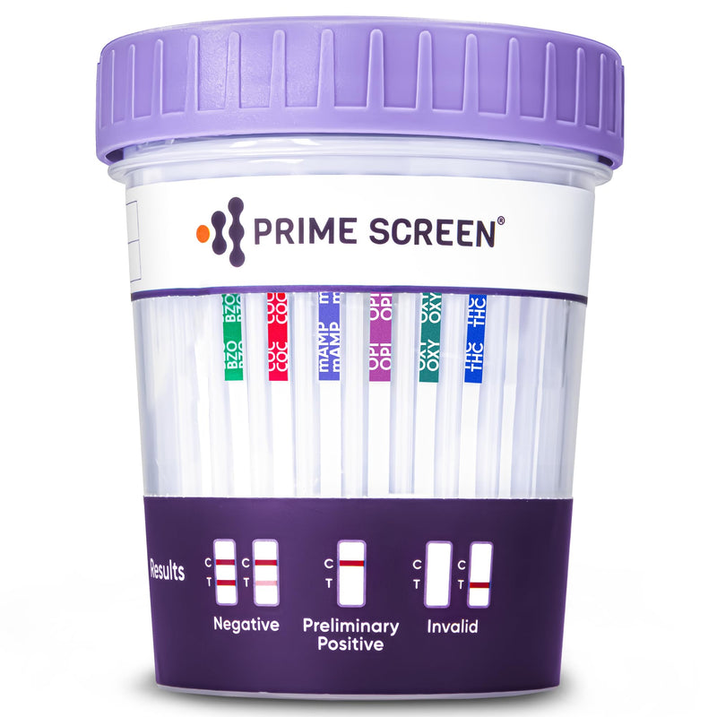 [5 Pack] Prime Screen Multi Drug Urine Test Cup -6 Panel (BZO,COC,mAMP,OPI, OXY,THC) C-CUP-TDOA-564 5 - BeesActive Australia