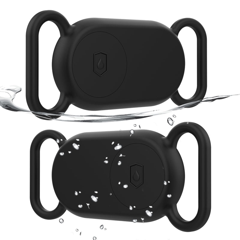 2 Pack Waterproof Dog Collar Holder Compatible with Samsung Galaxy SmartTag 2, Silicone GPS Tracker Hidden for Galaxy Smart Tag 2, Anti-Lost Dog Collar Galaxy Smart Tag 2 Case(Black,Black) Black,Black 2 Pack - BeesActive Australia