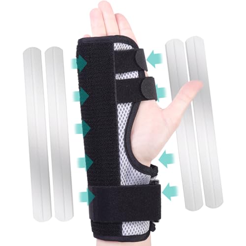 ENLUNTRA Trigger Finger Splint,Hand Brace with Finger Support,Right or Left Adjustable Hand Brace - Straightening for Trigger Finger, Injury, Fracture(BLACK) black