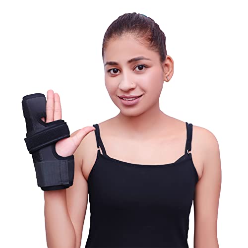 Boxer Finger Splint - Metacarpal Finger Splint Right Removable Splint for Boxer's Fracture - Little and Ring Finger Protection - Fits Left or Right-Hand Brace (Small Pack of 1) Small Pack of 1