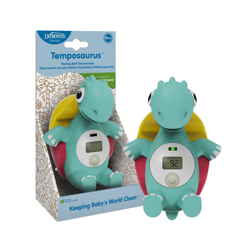Dr. Brown's CleanUp Temposaurus Floating Bath Thermometer for Accurately Measuring Baby's Bath Water Temperature, BPA Free Temposaurus Bath Thermometer - BeesActive Australia