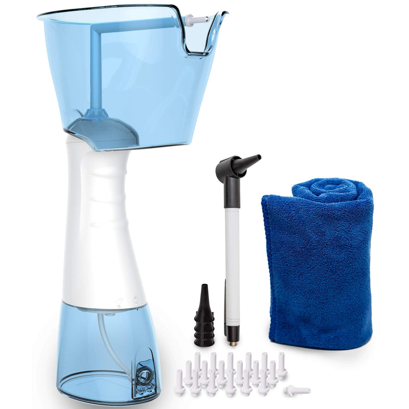 Electric Ear Wax Removal Kit by Tilcare - Rechargeable Ear Cleaning Machine for Ear Irrigation - Complete Ear Flush Kit for Adults & Kids - Ear Lavage System with Otoscope, Microfibre Towel & 30 Tips Electric Eax Removal kit - BeesActive Australia