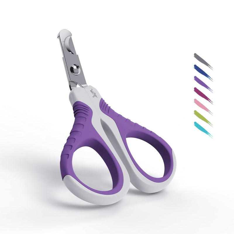 WePet Pet Nail Clippers(U07.1), Professional Claw Trimmer, Bended Scissor Special for Cats, Kittens, Dogs, Puppies, Small Animals, White/Violet - BeesActive Australia