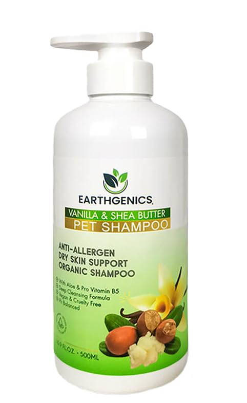 Earthgenics® Anti-Allergen, Dry Skin Support, Organic Shampoo for Dogs and Cats. All-in-One Solution. No Need for Additional Conditioner - 16 fl oz - BeesActive Australia