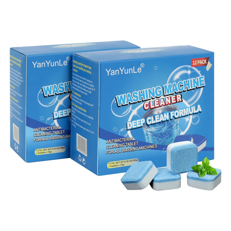 Washing Machine Cleaner, Deodorizer, & Descaler 24-Pack- Deep Cleaning Tablets for HE Front Loader & Top Load Washer, Septic Safe Eco-Friendly - BeesActive Australia