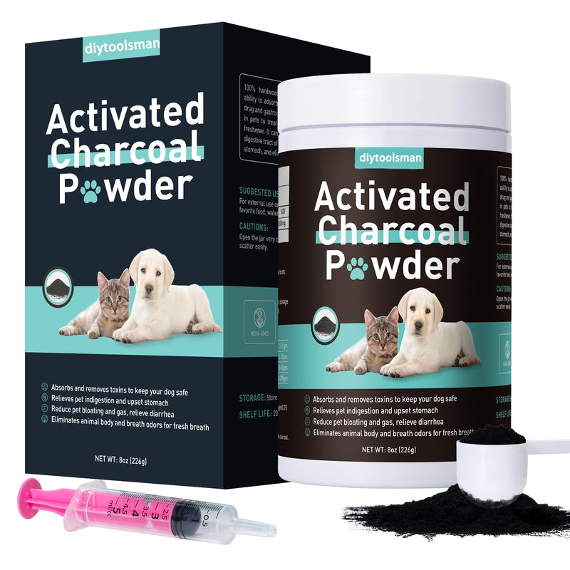 Activated Charcoal for Dogs, 8oz Powder Detox and Digestive Aid, for Poisoning Treatment, Gas Relief & Liver Support, Safe for All Pets, Non-GMO, Gluten-Free - BeesActive Australia