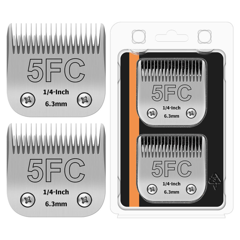 5FC Detachable Pet Clipper Replacement Blades Compatible with Andis/Oster A5/Wahl KM10 Series Dog Clipper,Made of Ceramic Blade & Stainless Steel Blade,Size 5FC Cut Length 1/4-Inch（2 Pack） 5FC-2 - BeesActive Australia