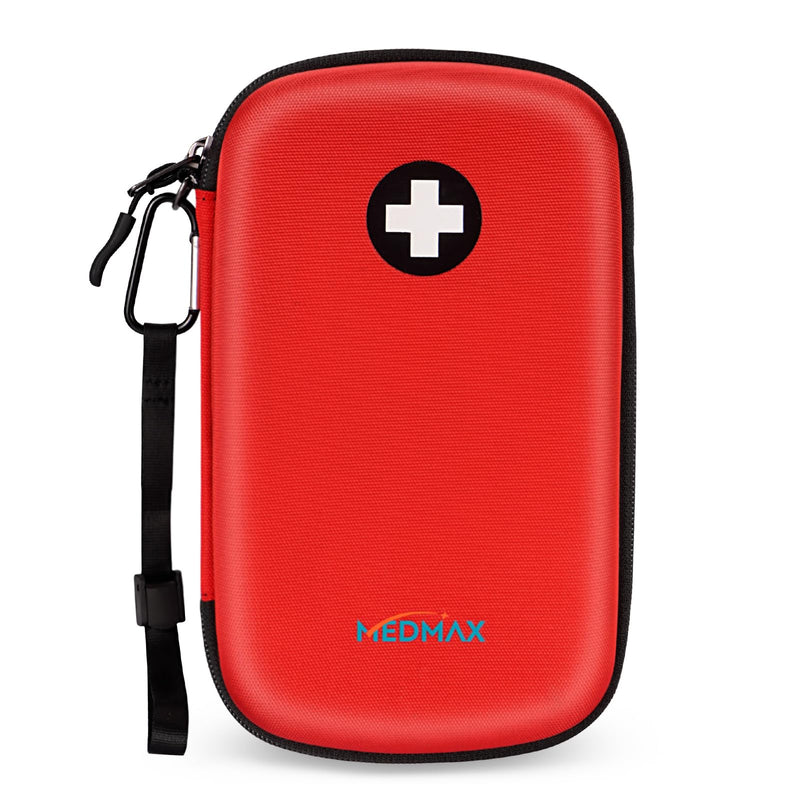 Epipen Medical Carrying Case, Hard Shell EVA Shock Absorption Travel Medication Organizer Bag Emergency Medical Pouch Holds 3 EpiPens, Asthma Inhaler, Allergy Medicine Essentials, Large (Red) Red - BeesActive Australia