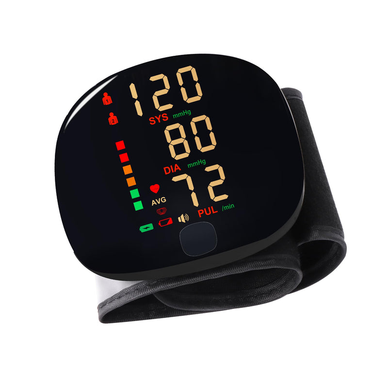 Rechargeable Wrist Blood Pressure Monitor with Voice Broadcast, Dual User Blood Pressure Cuff Wrist with USB-C Charging Cable, 2X 99 Memories & Carry Case - BeesActive Australia