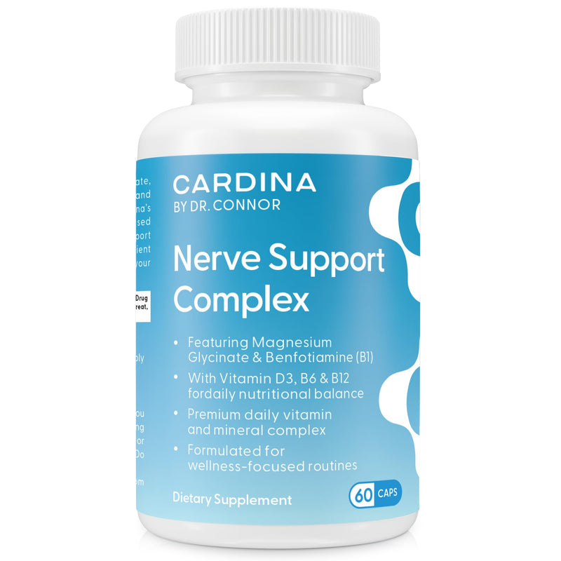 Magnesium Glycinate Supplements with Benfotiamine, Vitamin B6, B12, D3-60 Capsules - Non-GMO Nerve Support Calf, Leg Cramp Pills - Vegan, Gluten Free Magnesium Supplement for Women and Men 60 Count (Pack of 1)