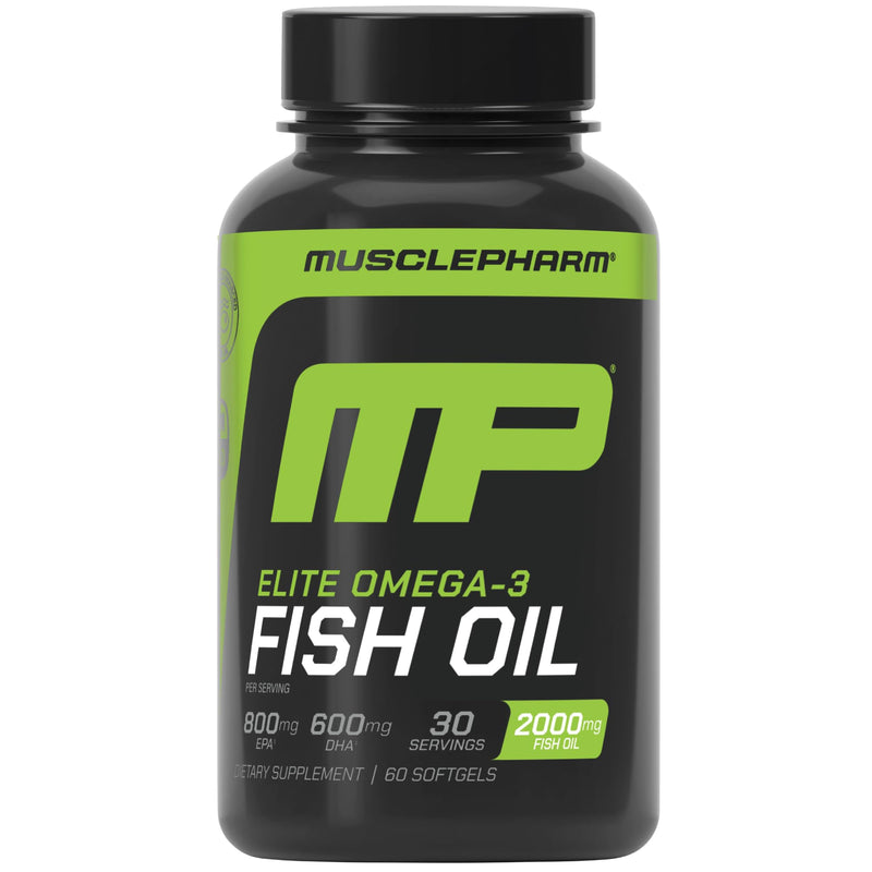 Muscle Pharm Essentials Fish Oil Omega 3-60 Liquid Softgels - 30 Servings | 2000mg Omega 3 Fish Oil, Cardiovascular Support, Immune Health, Joint Wellness, Athletic Recovery 60 Count (Pack of 1)