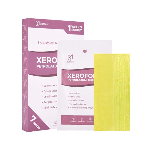 JUSORE Xeroform Petrolatum Dressing - FSA-HSA, 5"x9" Medical Non Stick 5"x9" (Pack of 7)