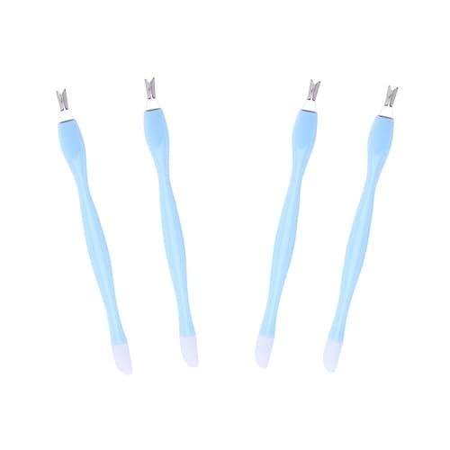 4 Pcs Cuticle Trimmer Pusher Remover, Rubber Tip Gentle on Nail Bed, Stainless Steel Cuticle Remover, Manicure Tool for Fingernails