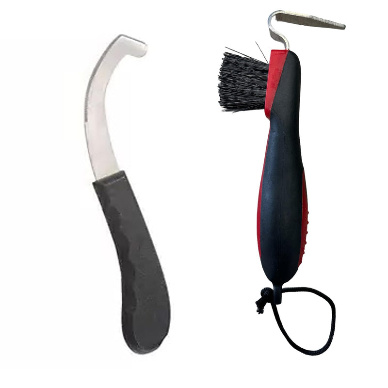 Bot Egg Knife and Great Grip Hoof Pick & Brush Combo Pack - Safe and Efficient for Bot Egg Removal and Hoof Picking and Brushing - Ergonomically Designed