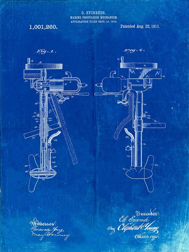 PP979-Faded Blueprint Otoscope Patent Print Poster Print - Cole Borders (18 x 24) - BeesActive Australia