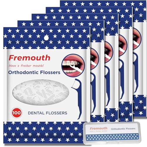 Fremouth Orthodontic Flossers for Braces - Ortho Floss Picks, 500 Count