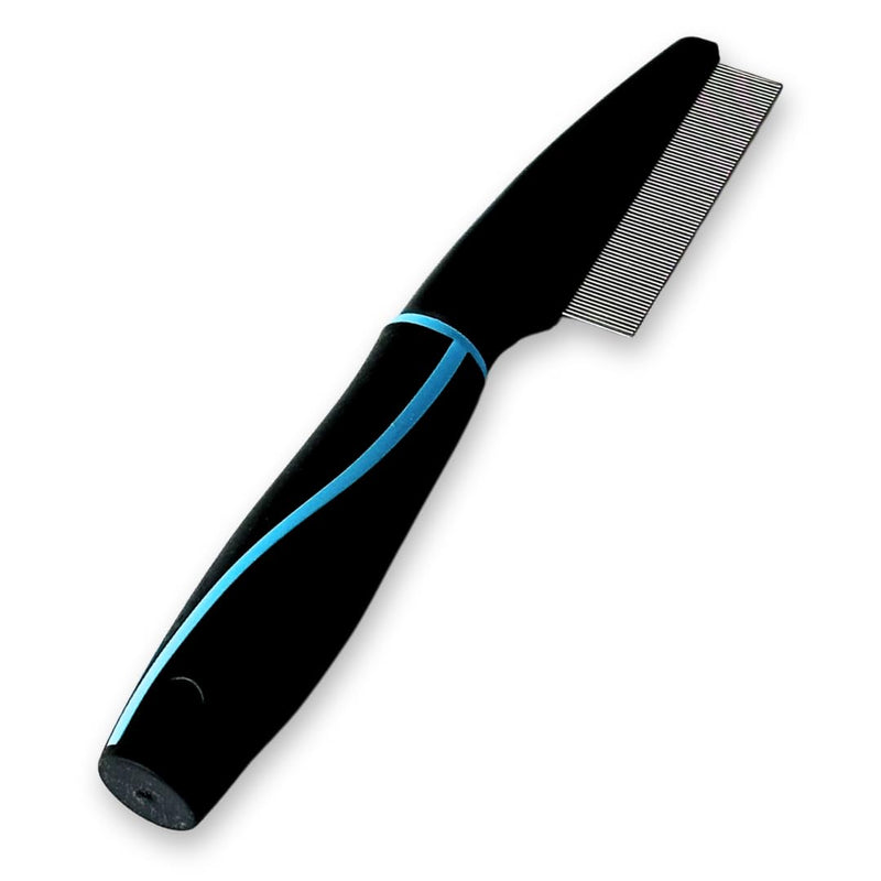 Professional Flea Comb for Dogs & Cats - Efficient Pet Grooming Tool for Flea, Lice Removal - Stainless Steel Metal Comb for dogs & Cats with Comfort Grip Handle - Ideal for Long & Short Hair - BeesActive Australia