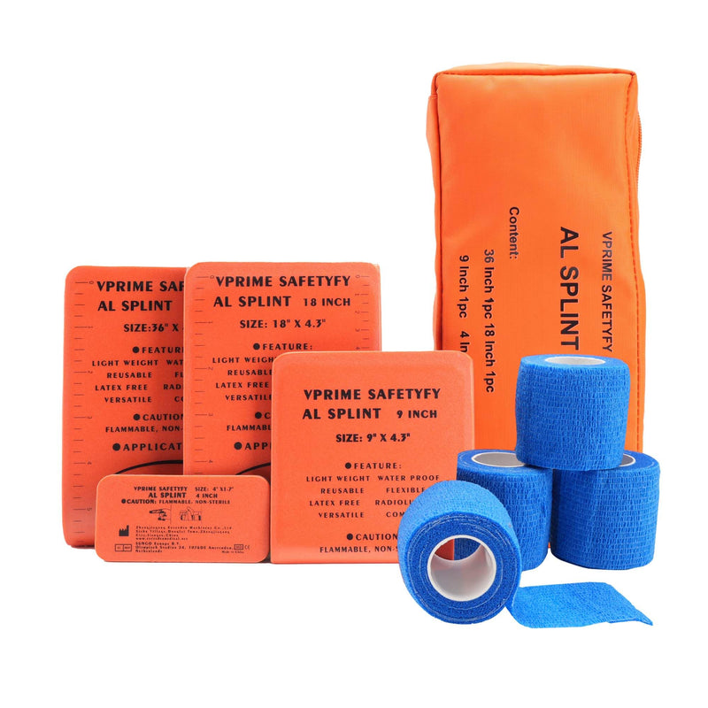 First Aid Splint 36" X 4.3" Orange -Waterproof First Aid Medical Tactical Field Splint For Bone Fracture Treatment (4 Pack Bundle) Splint Bundle