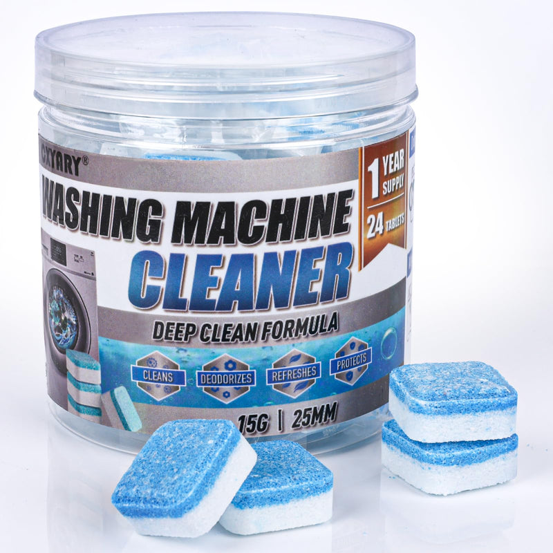 24 Pack Washing Machine Cleaner Tablets，Deep Cleaning for HE Front Loader & Top Load Washer，Clean Inside Drum And Laundry Tub Seal 1 Year Supply - BeesActive Australia