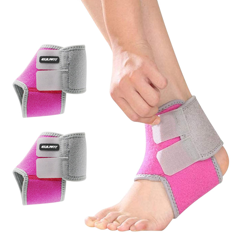 Kids/Youth Ankle Brace, Adjustable Breathable Ankle Support Plantar Fasciitis Compression Sleeve Foot Brace Heel Protector Wrap for Protection Tendonitis & Sprain Ankle Pain Relief（Rose,S Small Rose - BeesActive Australia
