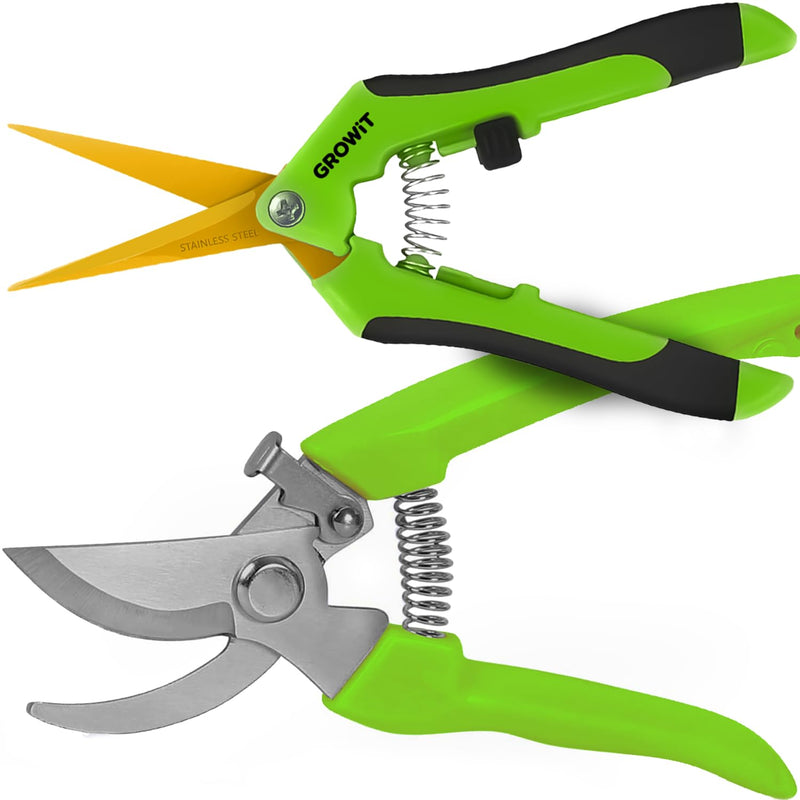 Pruning Shears & Gardening Scissors Set - 7"" Titanium Coated Sharp Garden Clippers, Stainless Steel Garden Shears for Plant - Garden Pruners, Florist Scissors with Non-Slip Grip - BeesActive Australia