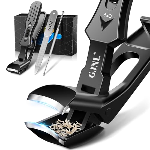 Toenail Clippers for Seniors Thick Toenails, 2026 Upgrade Angled Nail Clipper for Seniors, Toe Nail Clippers for Men with Wide Jaw Opening, Heavy Duty Fingernail Clipper Black Angled Nail Clippers