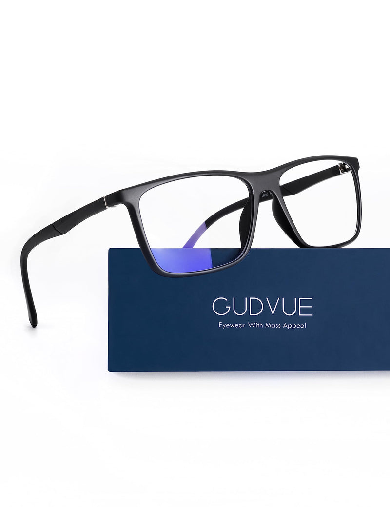 GUDVUE Blue Light Glasses for Men Rectangle Computer Glasses Gaming Eyeglasses Black - BeesActive Australia