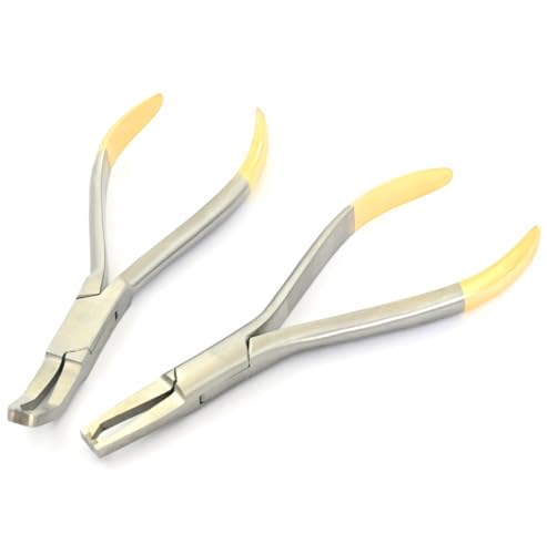 Set of 2 Dental Orthodontic Bracket Remover Pliers Straight & Curved - Stainless Steel Braces Removal Tool Kit - Bracket Remover for Braces - Braces Removal Kit - Orthodontic Tools