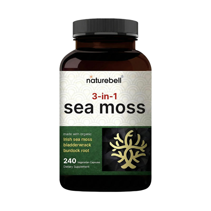 NatureBell 3-in-1 Sea Moss, 240 Vegetarian Capsules