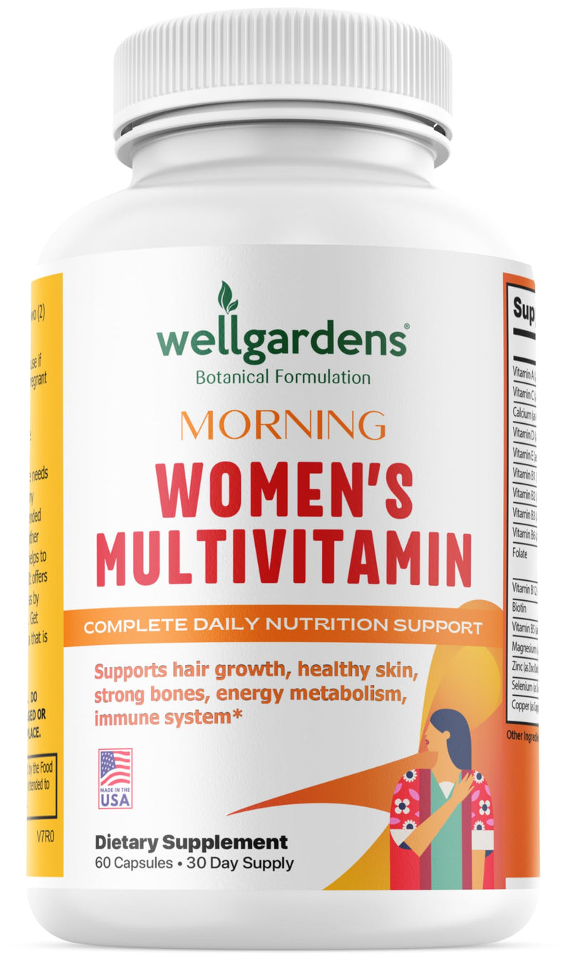 Womens Daily Multivitamin with Biotin, Cranberry & Red Clover, Hair Growth, Skin, Energy, Immune & Female Health Support, Vitamins A, C, D, E, B12, Zinc, Iron Free, Non-GMO, 60 Capsules 60 Count (Pack of 1)