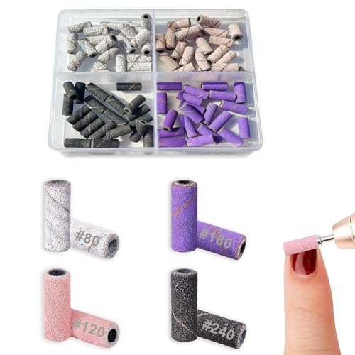 80 Pcs Small Sanding Bands for Nail Drill 80#120#180#240#