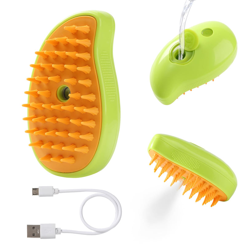 Cat Hair Steam Brush for Shedding, Cloud Care Cat Brush, Water Brush for Dogs Spa, Spritz Defur Comb, Steamy Pet Brush, Steaming Brush Steamer, Cepillo de Vapor para Gatos Perro, Spray Comb Mist Brush Green - BeesActive Australia
