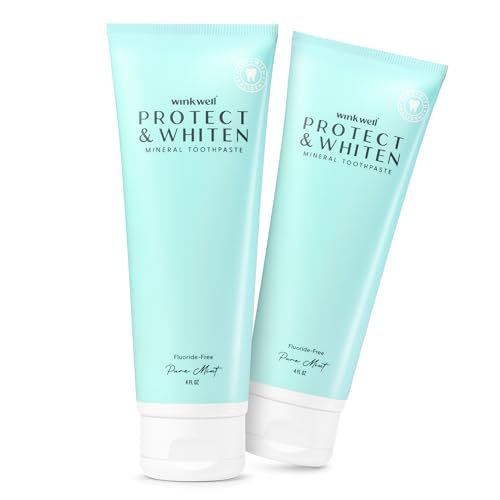 Wink Well Nano Hydroxyapatite Toothpaste- Protect & Whiten Remineralizing with Fresh Mint Flavor- 100% Natural Flouride Free Toothpaste for Adults & Kids- Vegan, 4Oz (2) 2