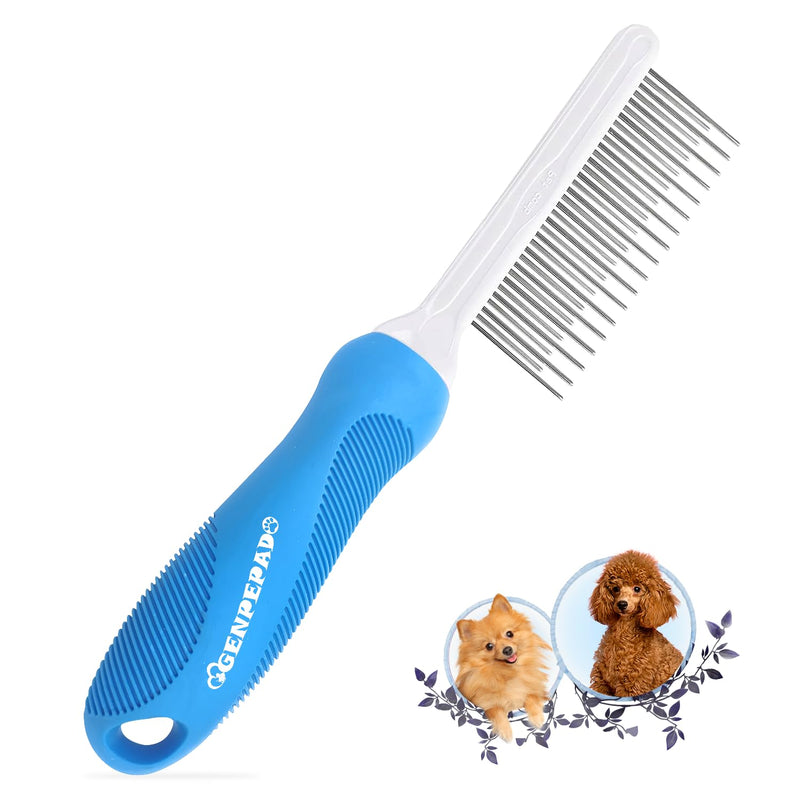Grooming Comb for Dogs and Cats with Long & Short Stainless Steel Metal Fine Teeth for Detangling Matted Hair - Pet Detangler Comb for Removing Tangles, Knots, Loose Fur from The Undercoat - BeesActive Australia