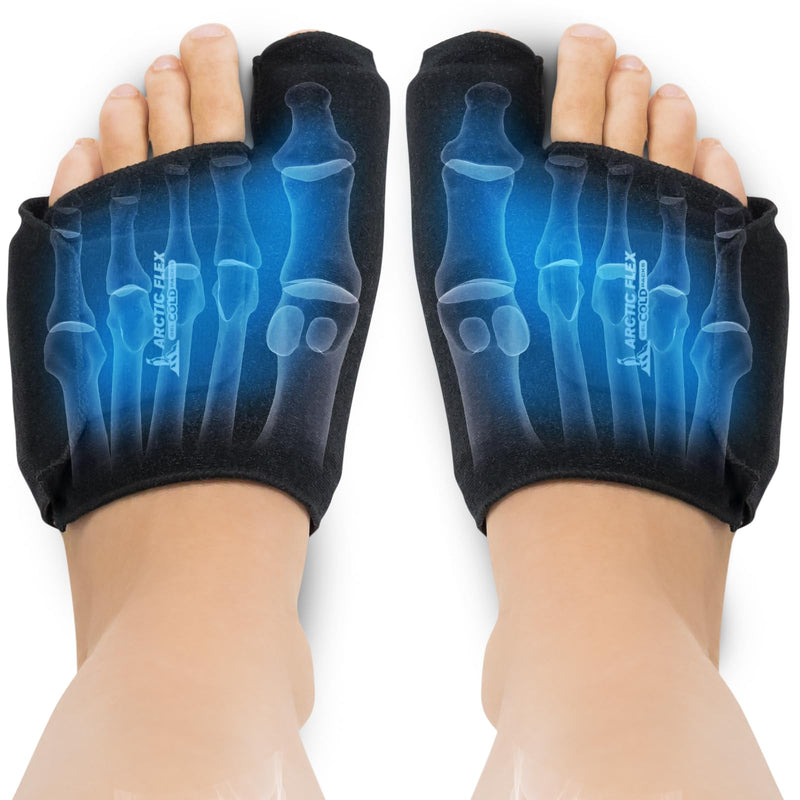 Arctic Flex Foot Ice Pack (Pair) Toe Wrap for Bunion, Plantar Fasciitis, Hallux Valgus, Gout, Swelling & Injuries - Cold & Heat Gel Therapy for Joint Pain Relief & Feet Recovery - Reusable Compression - BeesActive Australia