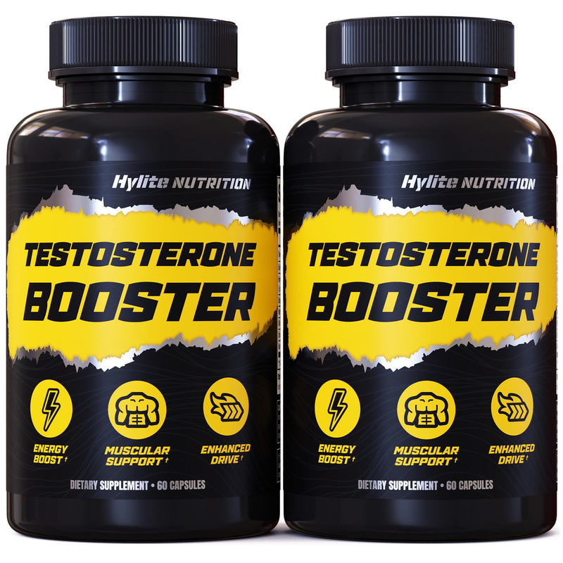 Testosterone Booster for Men - Male Enhancing Supplement for Muscle Growth | Boost Stamina, Strength, Energy, Endurance - Helps Improve Fast Acting Blood Flow - Workout & General Wellness Pills - 2 PACK