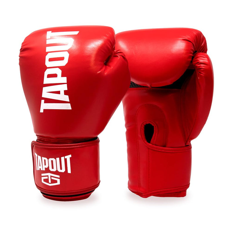 TAPOUT Boxing Gloves with Breathable Mesh Palm for Men and Women in Training, Muay Thai, Kickboxing, Sparring, and MMA Red 12 oz