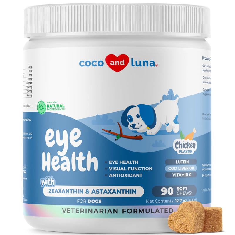 Eye Support for Dogs - 90 Soft Chews - Dog Supplements for Vision, Eye Vitamins for Dogs, with Cod Liver Oil Antioxidant, Dog Omega Supplement, Omega 3 EPA and DHA Fatty Acids. Soft Chew - BeesActive Australia