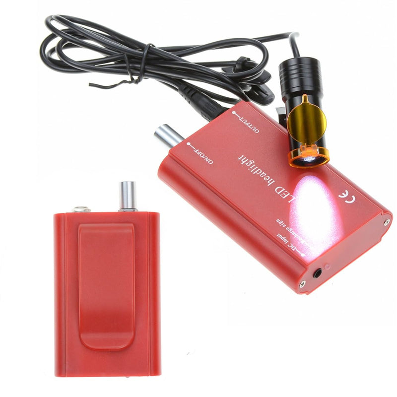 5W LED Headlight Plastic Belt Insert Clip with Filter Waist Hanging On Magnifier Loupes Red Headlamp