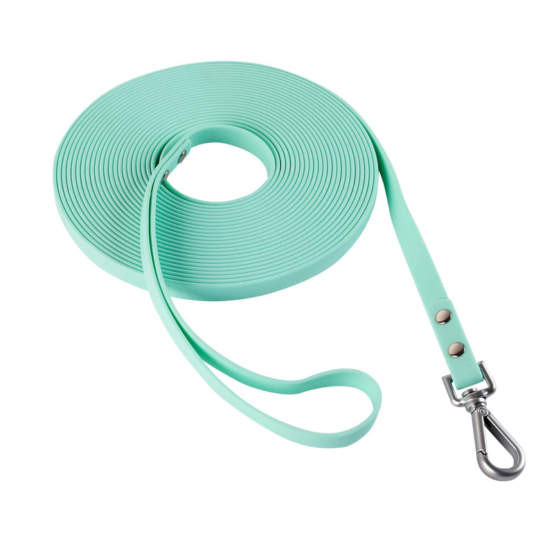 Dog Training Long Leash Waterproof Long Line Heavy Duty Outdoor Recall Lead 10ft 15ft 20ft 30ft 50ft for Small Medium Large Dog (20FT, Mint Green) - BeesActive Australia
