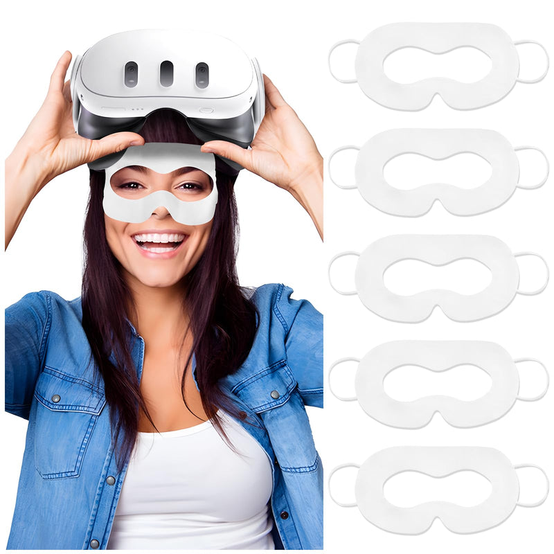 TamBee Disposable Sweat Guard VR Sweat Mask for Workouts Breathable Sweat Band Hygiene VR Face Eyes Mask Compatible with Oculus Meta Quest 3 Mask for Quest 2 Compatible with Apple Vision Pro 50Pcs - BeesActive Australia