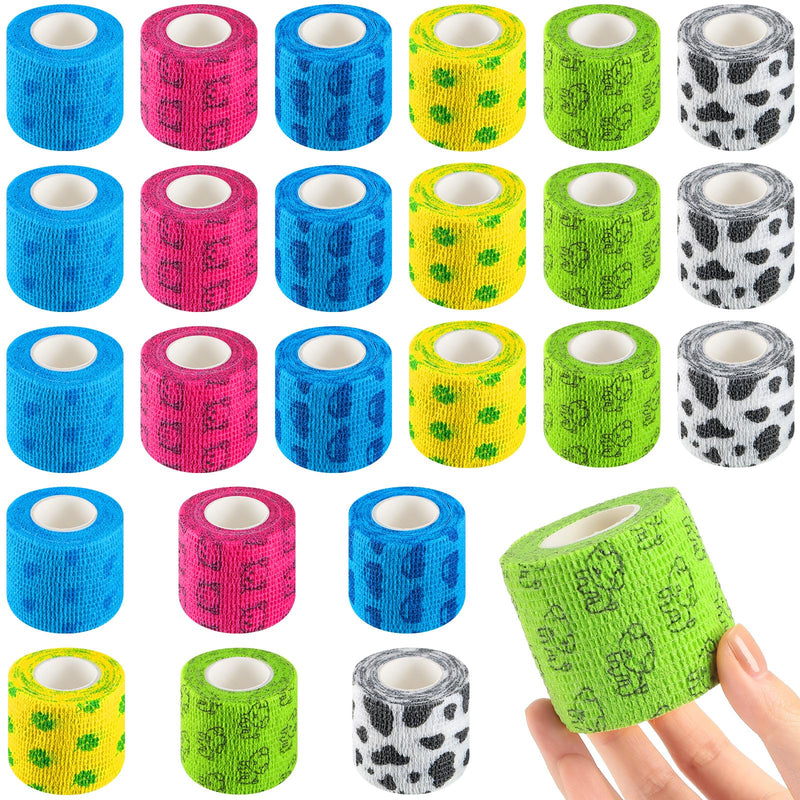 24 Roll 2 Inch x 5 Yards Self Adhesive Bandage Wrap Breathable Cohesive Vet wrap Self Stick Non Woven Dog Bandage Self Adherent Wrap for Dog Cat Pet Ankle Wrist Leg Finger Sports, 6 Styles - BeesActive Australia