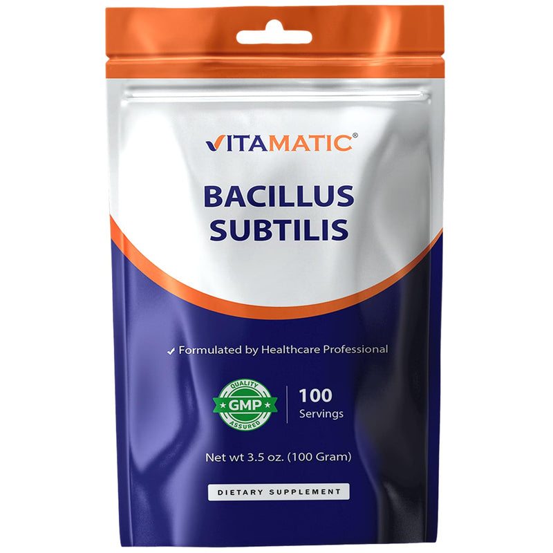 Vitamatic Bacillus Subtilis Pure Powder Probiotic Powder - Gut Health - 100 Gram - 100 Servings