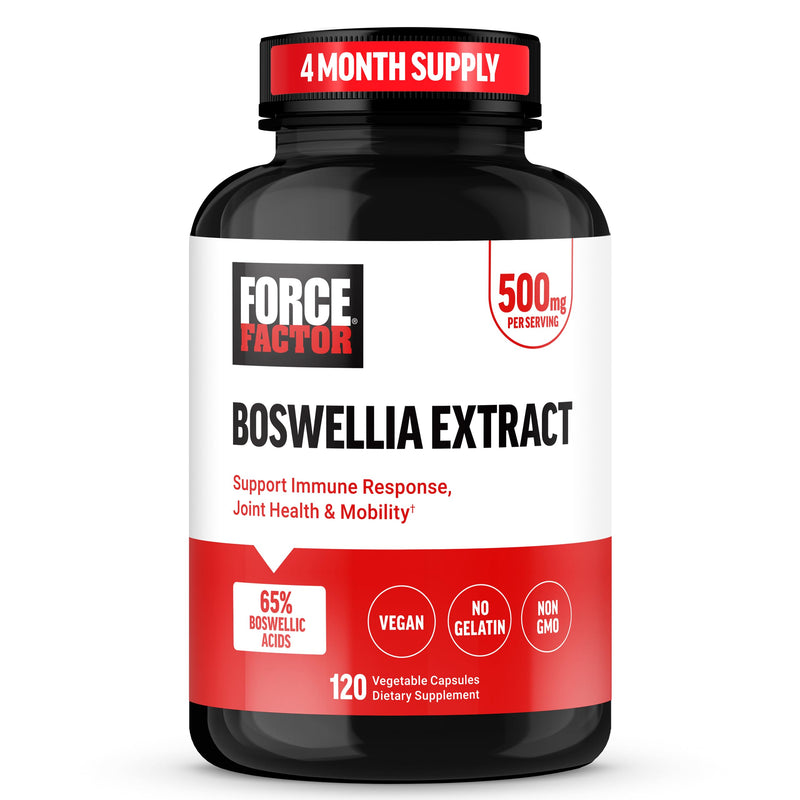 Force Factor Boswellia Extract Capsules | Joint Health Supplement for Women & Men, Made with Premium Boswellia Serrata Extract, Vegan, Non-GMO, 120 Capsules
