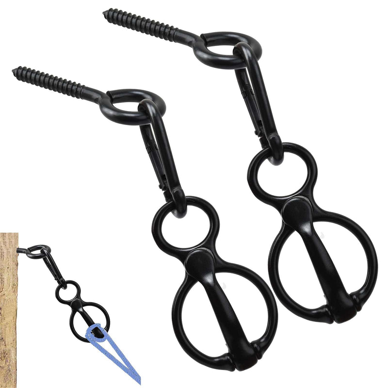 2pcs Horse Tie Ring, Heavy Duty Tie Ring Horse Training Equipment with Eye Bolt,Quick snap,Humane and Safe Tie Way,Black - BeesActive Australia