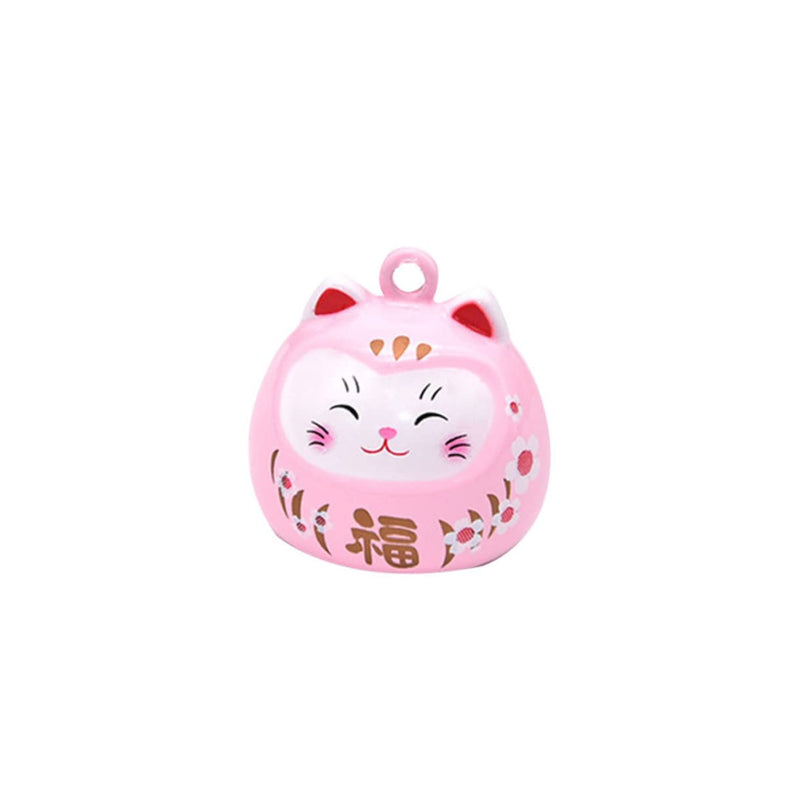 Cartoon Cat Bells Pendant Japanese Water Bells Copper Accessories for Crafts Keychains Phone Charms and Purse Charms Pink 2.482.28*2.28cm - BeesActive Australia